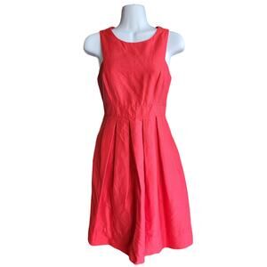 Anthropologie Shoshanna Size 4 Red Sleeveless A Line Fit & Flare Dress Pleated